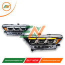 Euronavigate Car Triple Beam LED Sequential Headlights for Ford Mustang Automotive Lighting, Headlights, S650 Style, DRL, Daytime Running Lights, Sequential Turn Signals Retrofit Aftermarket Accessories