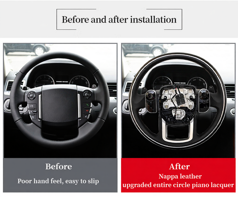 Euronavigate Car Carbon Fiber Style Steering Wheel Frame for Land Rover Discovery 4  Retrofit Aftermarket Accessories