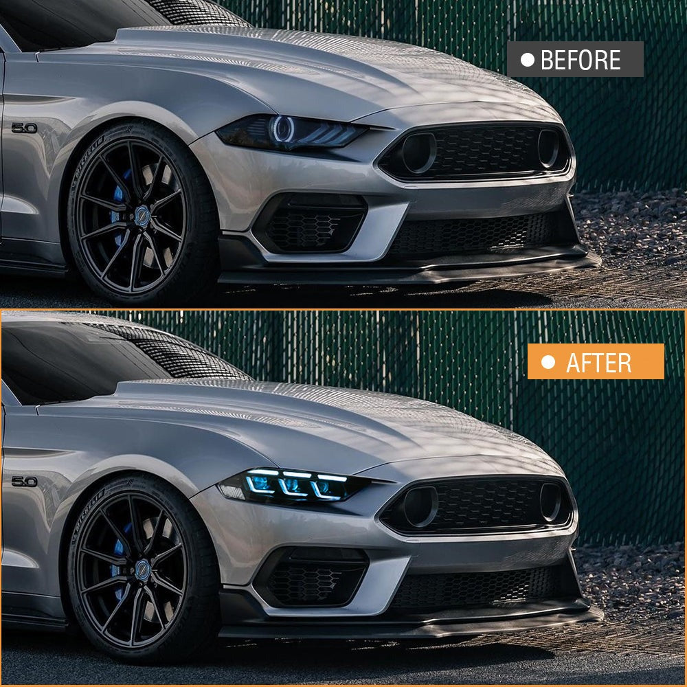 Faros secuenciales LED de triple haz para Ford Mustang
