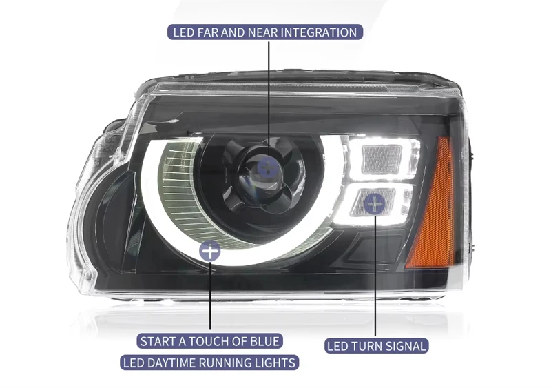Euronavigate Car LED Headlight Assembly for Land Rover Discovery 4 LED Headlight Assembly Retrofit Aftermarket Accessories