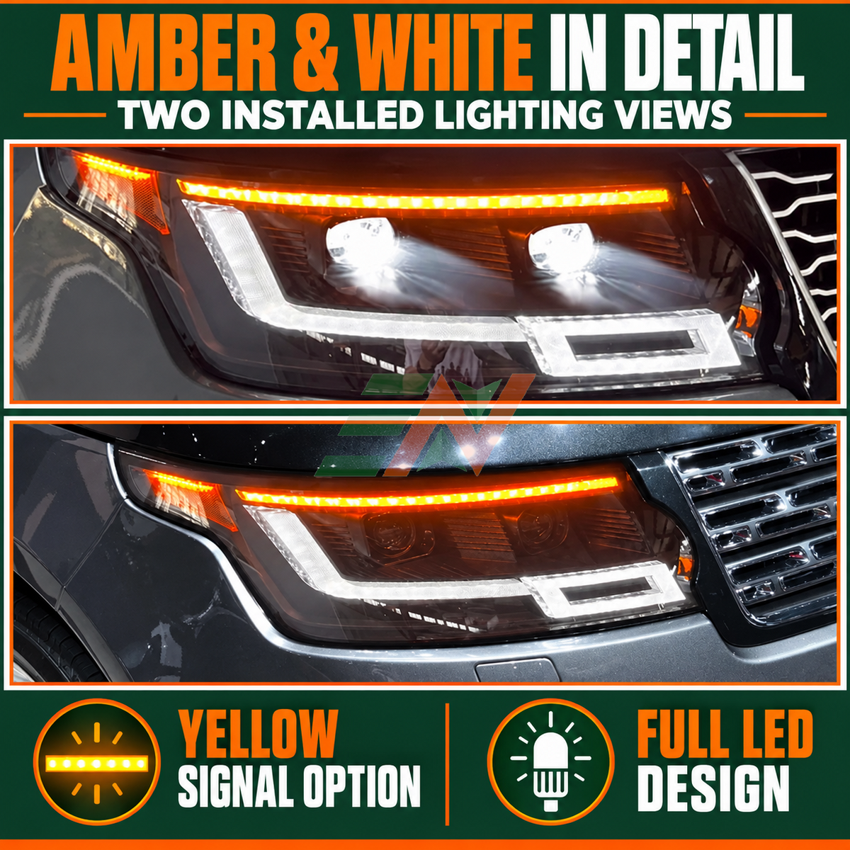 2023-Style DRL LED Headlights Facelift-Conversion Kit for Range Rover Vogue L405