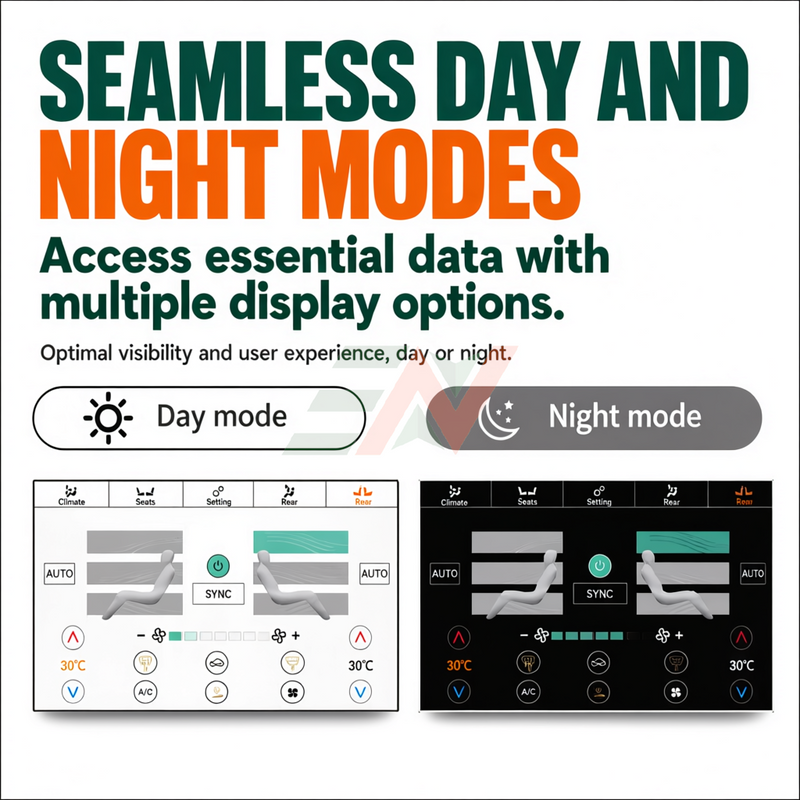 AC control module Land Rover Discovery 4 AC panel day and night modes - dual display lighting