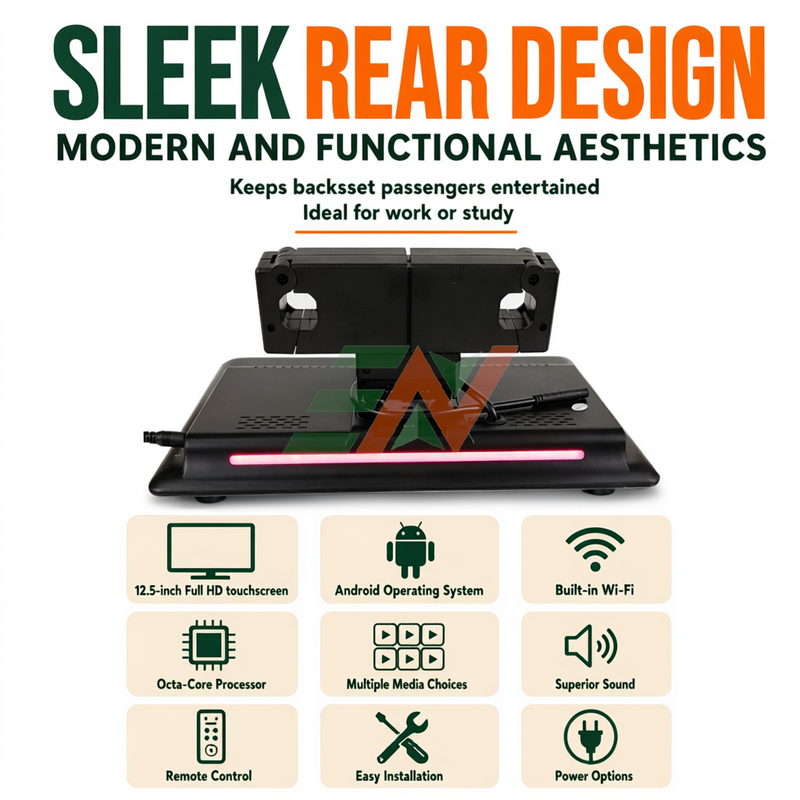 Android Car TV for Land Rover Discovery 4 rear seat entertainment with sleek rear design and functional aesthetics
