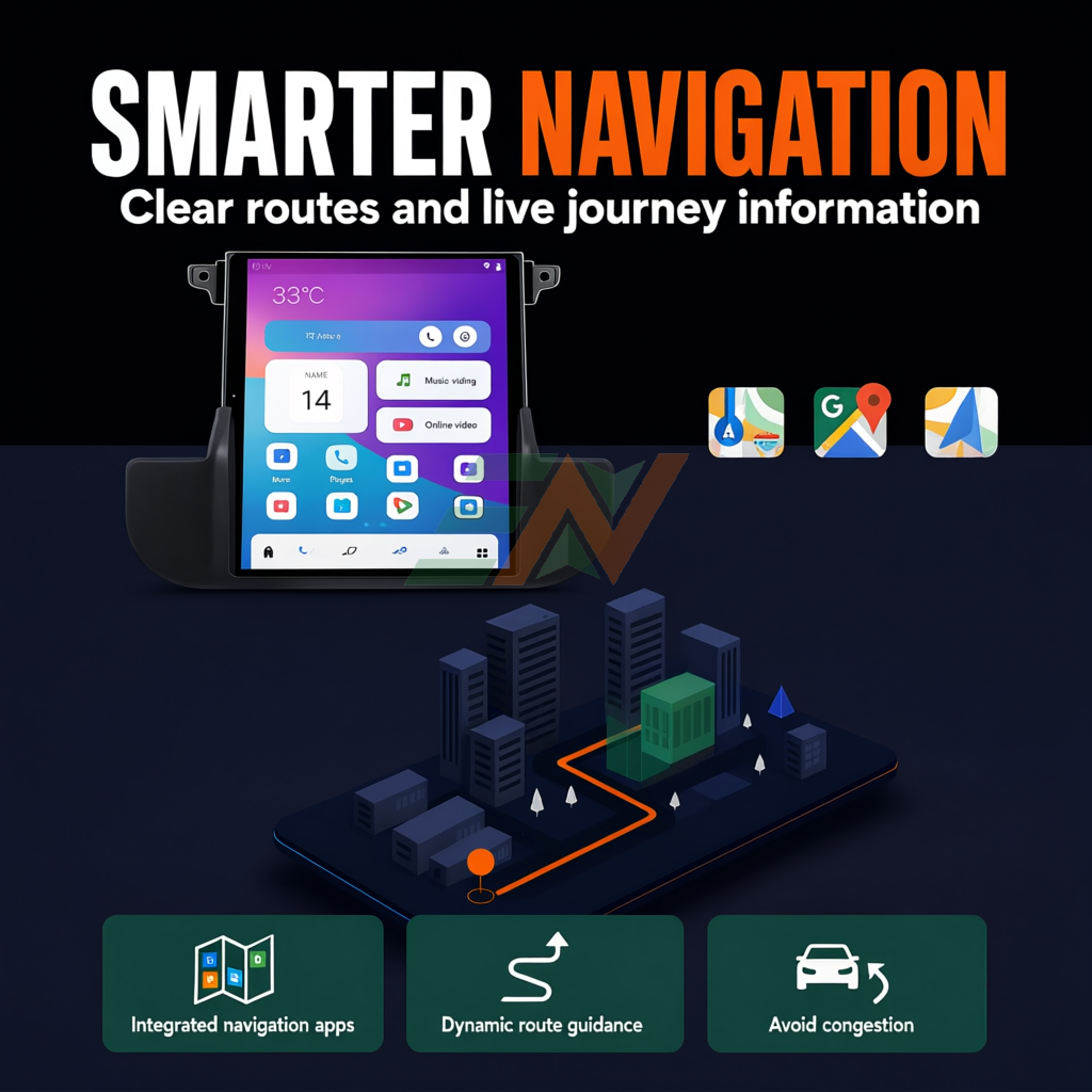 Android head unit for Land Rover Discovery 4 with factory GPS signal input for navigation