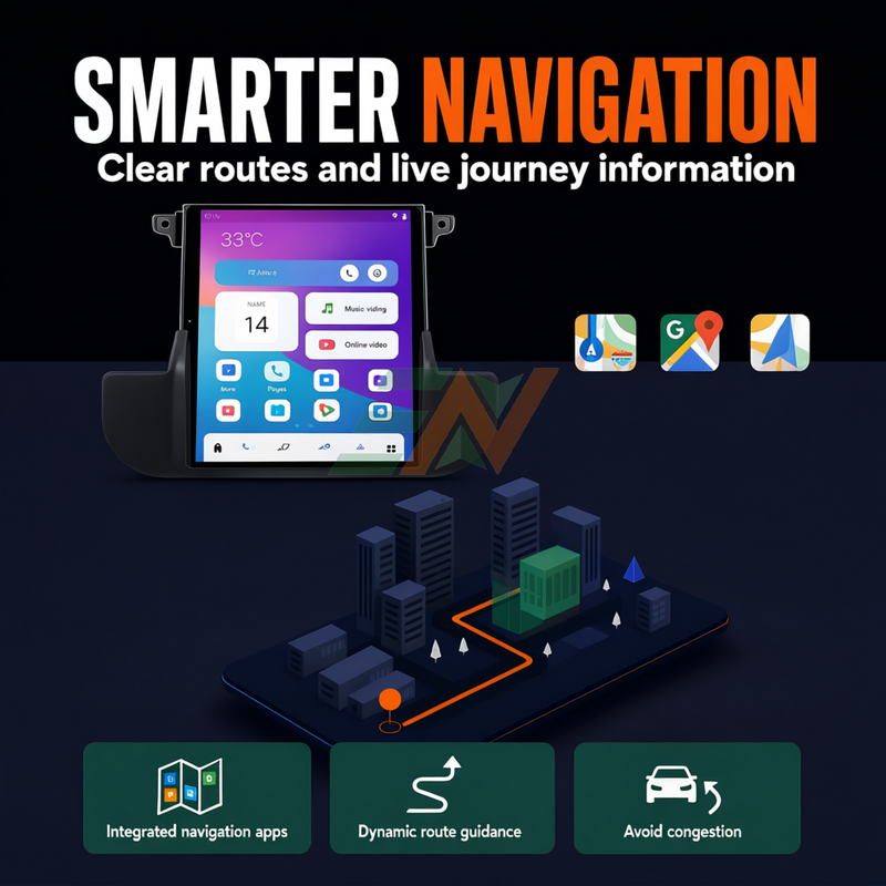 Android head unit for Land Rover Discovery 4 with factory GPS signal input for navigation