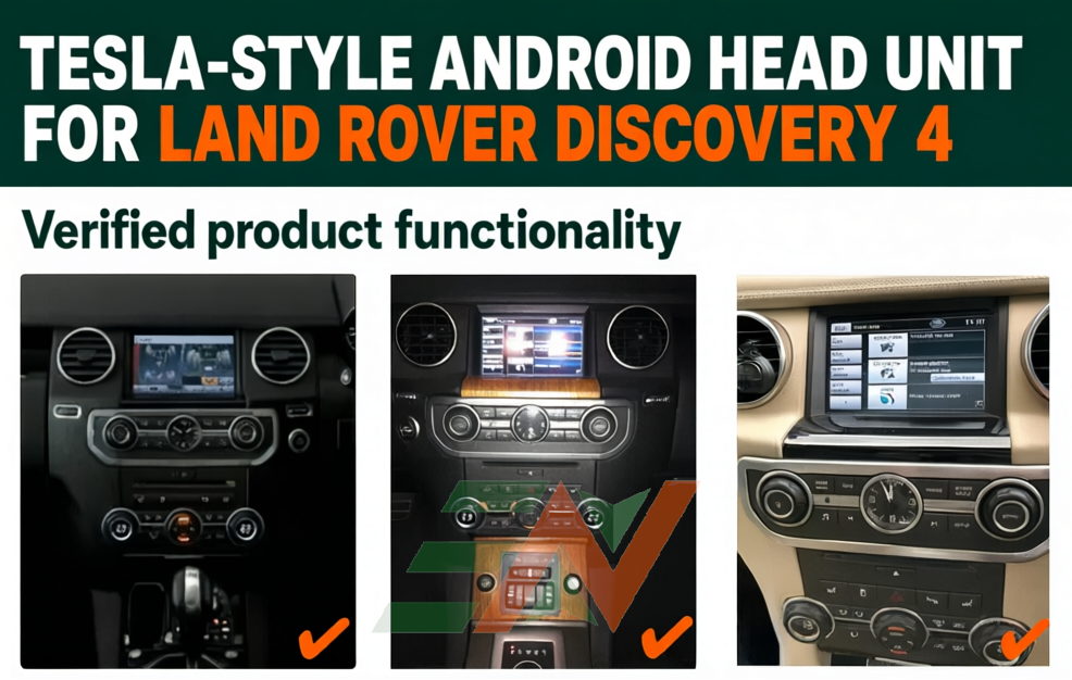 Android head unit for Land Rover Discovery 4 original vehicle menu retention with various interior trims