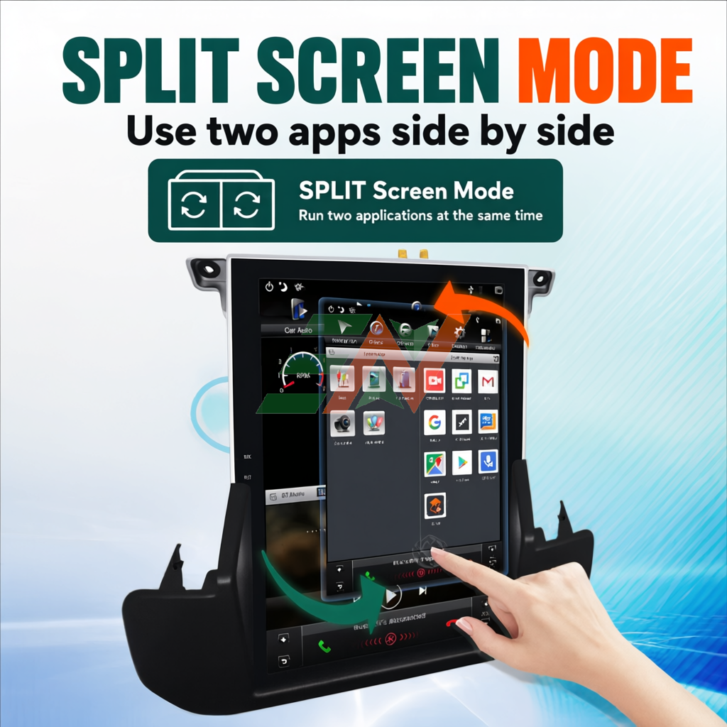 Android head unit Land Rover Discovery 4 two-app multitasking split-screen display
