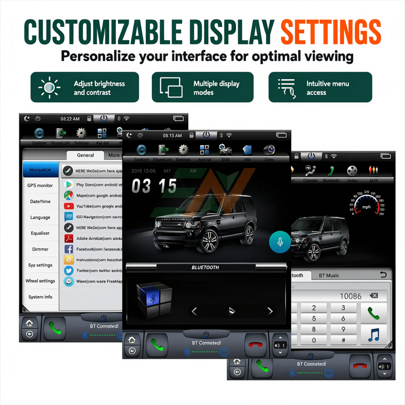 Android head unit for Land Rover Discovery 4 with two-app multitasking split-screen display