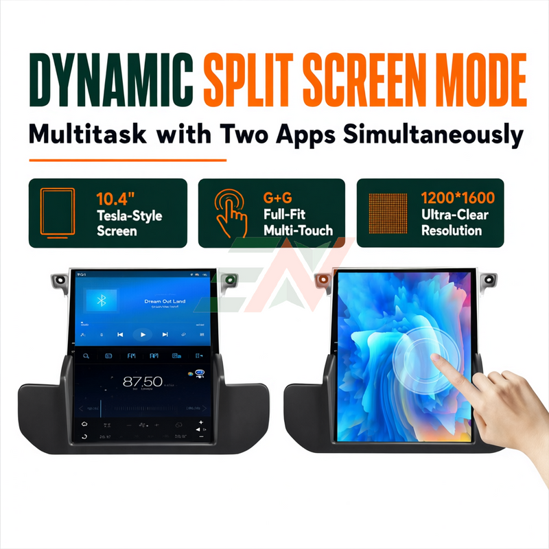 Android head unit for Land Rover Discovery 4 two-app multitasking split screen display