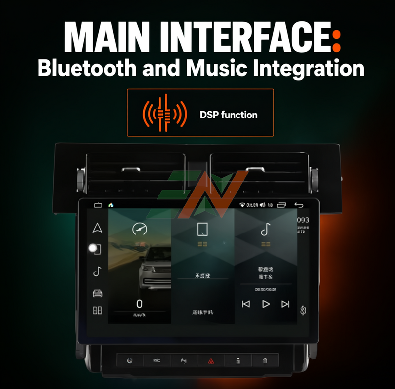 Android head unit for Range Rover Sport with DSP audio tuning function and main interface display