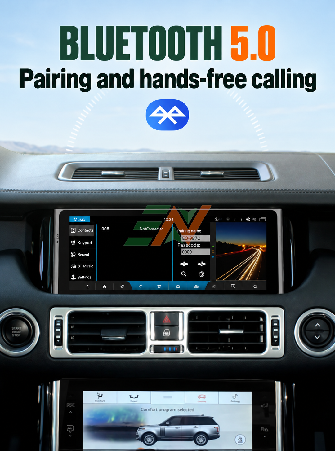 Android head unit for Range Rover Vogue L322 hands-free calling and Bluetooth pairing