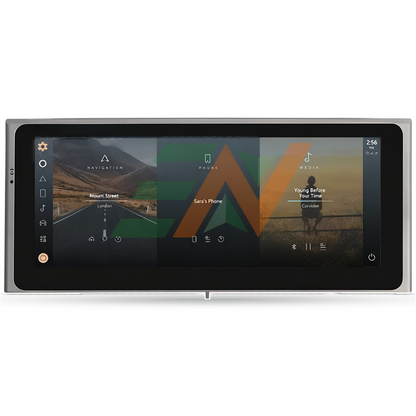 Android head unit Range Rover Vogue L322 split-screen display with navigation phone and media