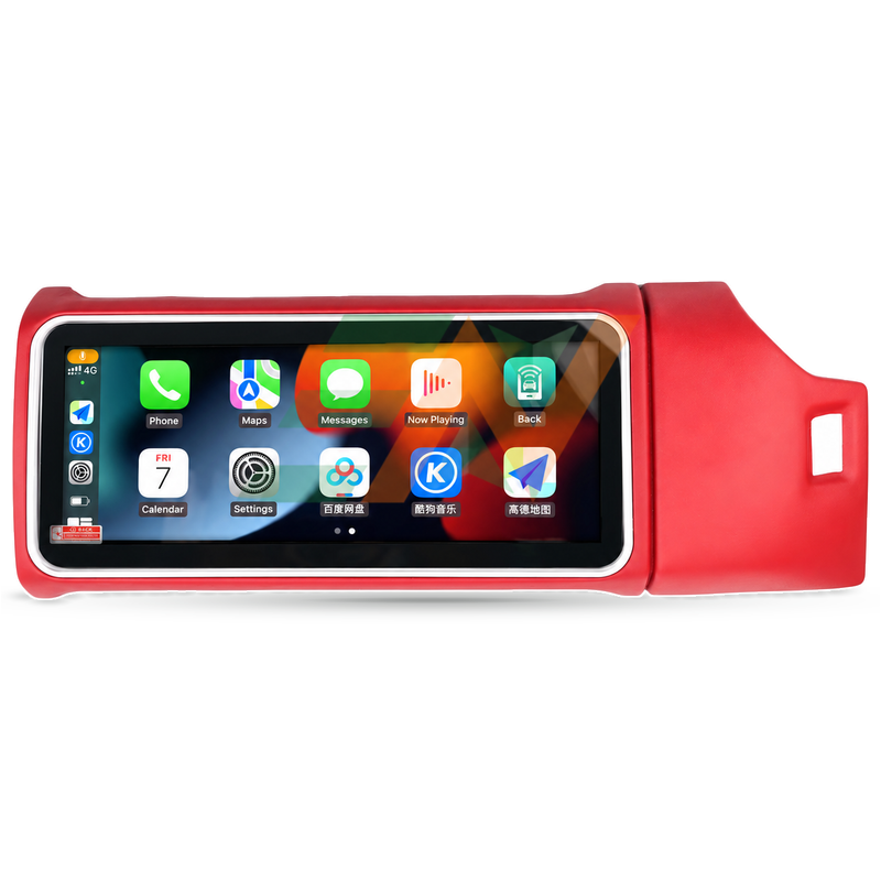 Android head unit Range Rover Vogue L405 12.3-inch tilting touchscreen with red leather frame