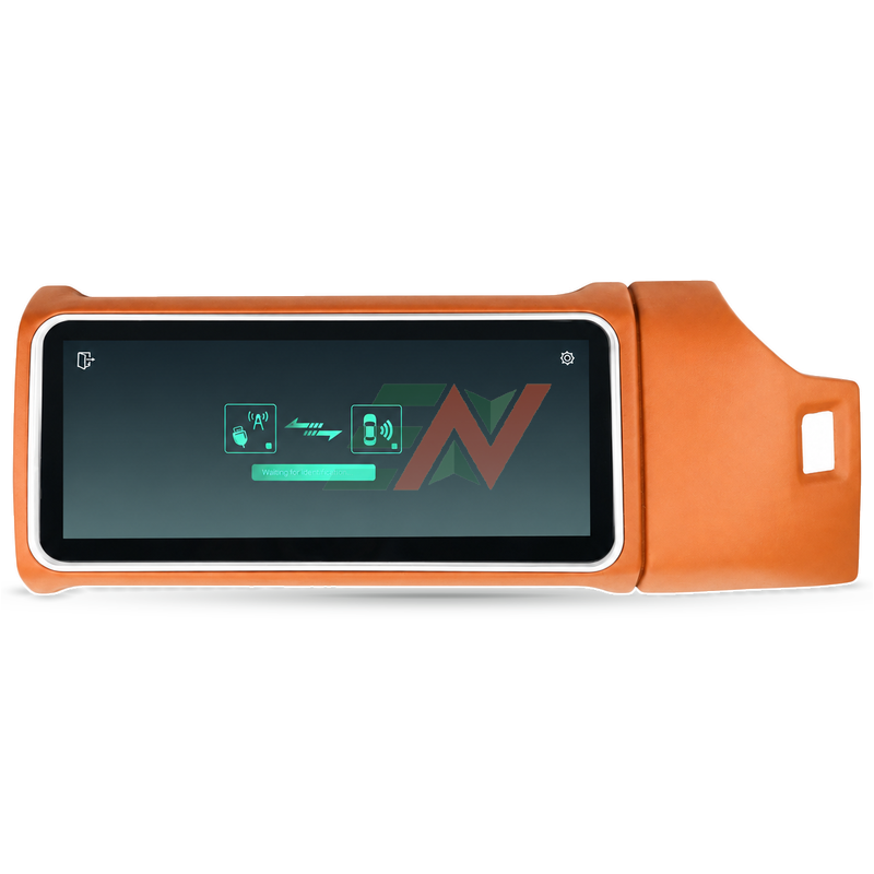 Android head unit Range Rover Vogue L405 integrated car control system with orange leather frame