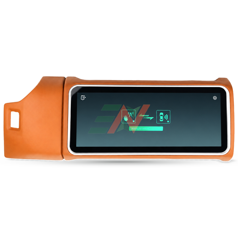 Android head unit Range Rover Vogue L405 integrated car control system with orange leather frame