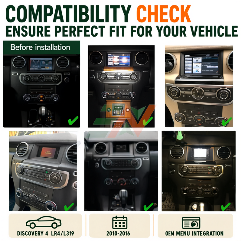 Android Infotainment Screen upgrade for Land Rover Discovery 4 with OEM Menu access system compatibility check