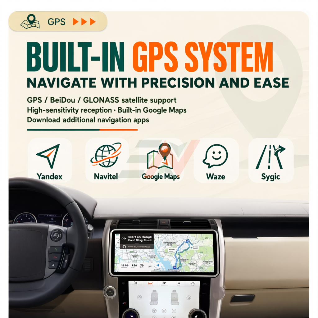 Automotive Infotainment System Land Rover Discovery 4 navigation apps - Google Maps display