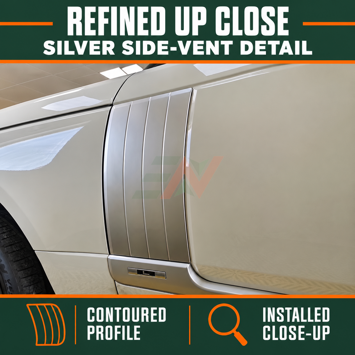 Chrome Side Door Air Fender Vent Kit for the Land Rover Range Rover Vogue L405