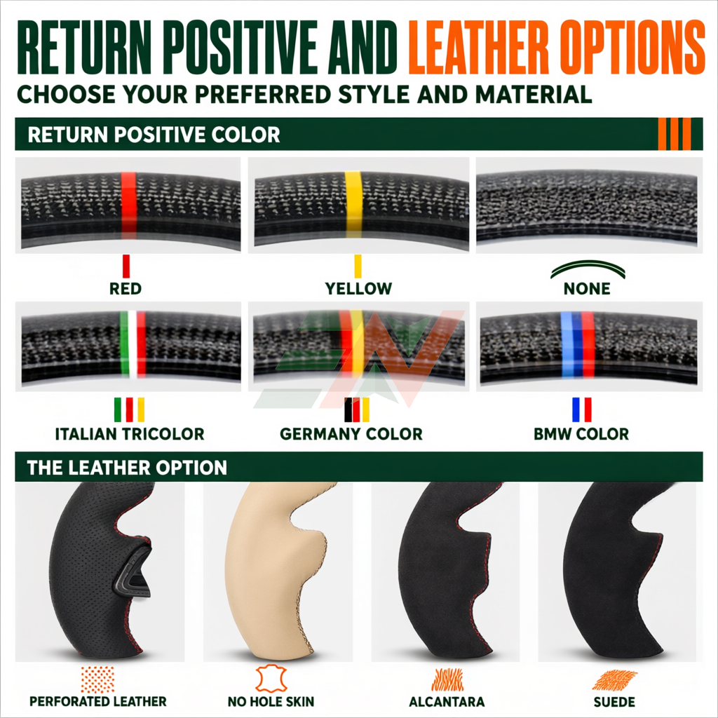 Custom Alcantara Carbon Fiber Steering Wheel Land Rover Discovery 4 leather type customization options
