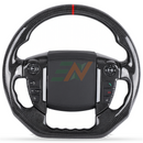 Custom Alcantara Carbon Fiber Steering Wheel Land Rover Discovery 4 with Red Carbon option and black leather trim