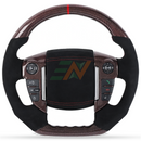 Custom Alcantara Carbon Fiber Steering Wheel for Land Rover Discovery 4 with Red Carbon finish and red stitching