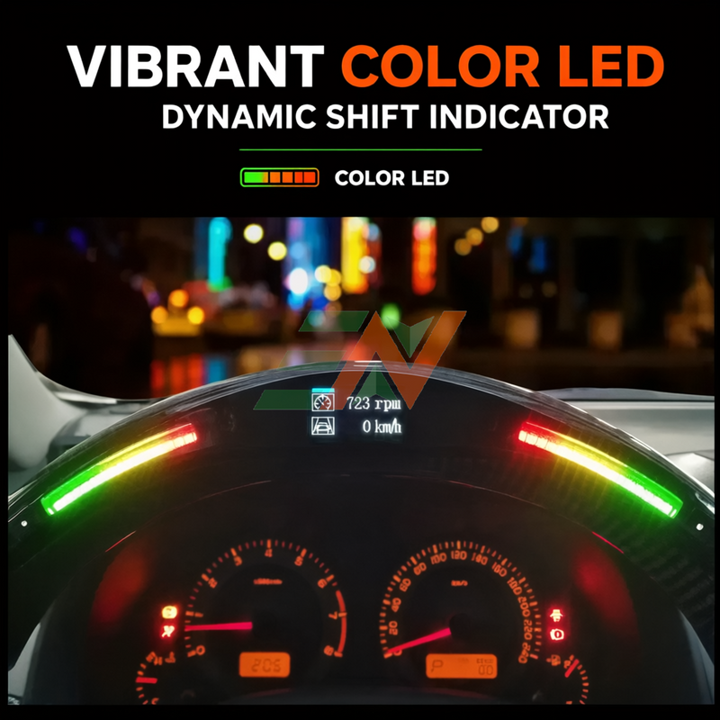 Customized LED Carbon Fiber Racing Steering Wheel Land Rover Discovery 4 real-time vehicle data display with RPM and speed