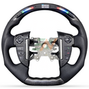Customized LED Carbon Fiber Racing Steering Wheel Land Rover Discovery 4 real-time vehicle data display with RPM and speed