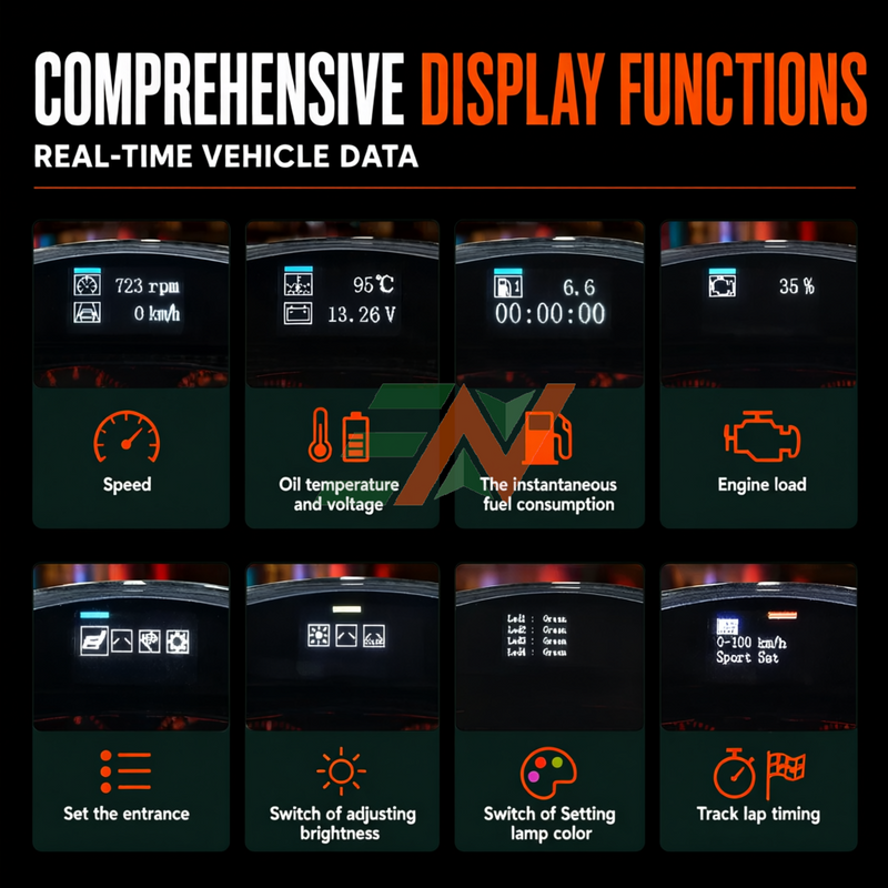 Customized LED Carbon Fiber Racing Steering Wheel Land Rover Discovery 4 real-time vehicle data display functions