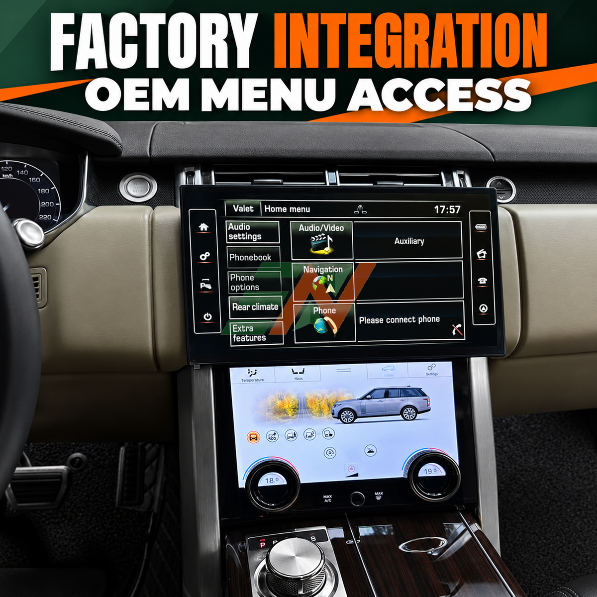 Dash touch screen Android head unit display for Range Rover Vogue L405 with Car OEM Menu synchronization