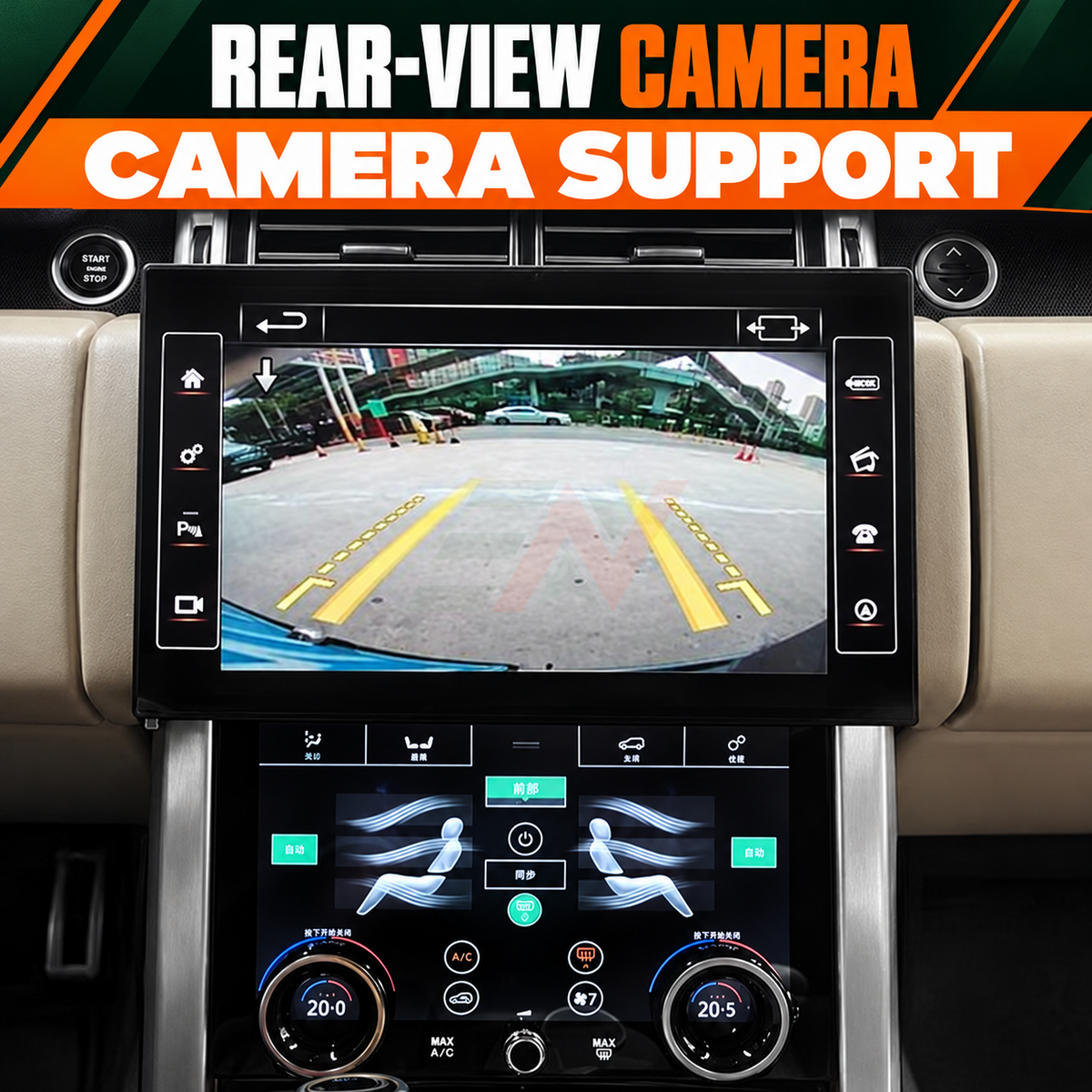Dash touch screen Android head unit display for Range Rover Vogue L405 with rear-view camera support