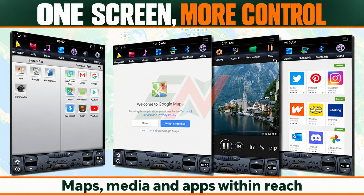 Dash Touch Screen Android Head Unit for Range Rover Sport L320 with 10.4 inch Android stereo multiple UI display options