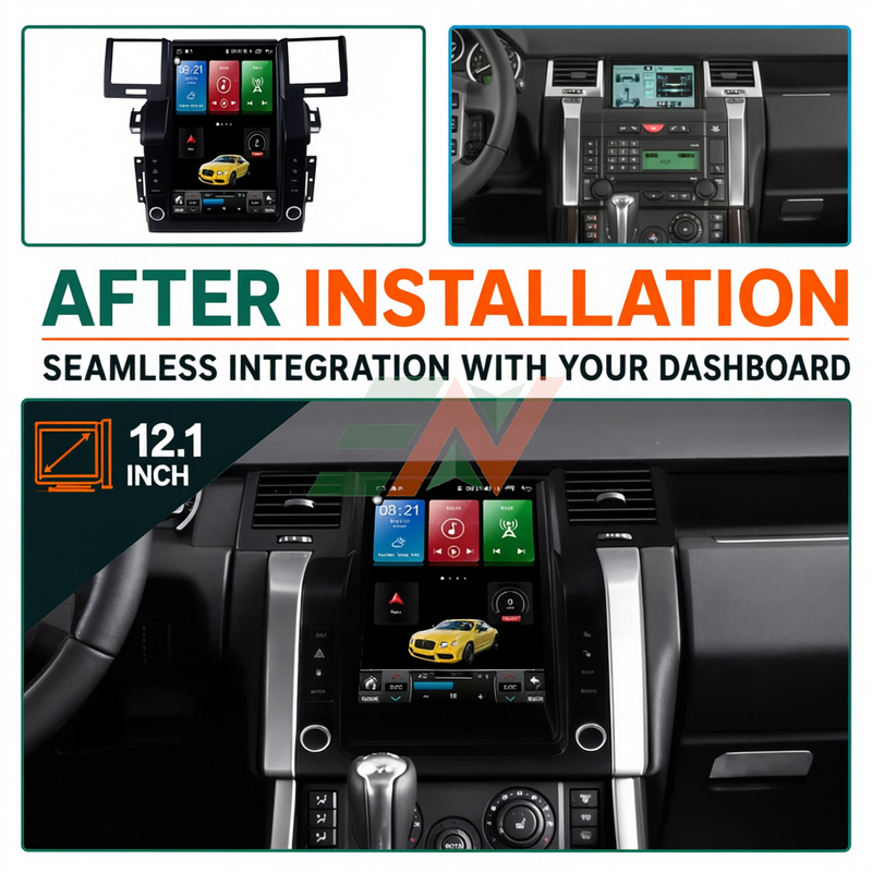 Dash Touch Screen Android Head Unit for Range Rover Sport L320 12.1 inch Android display after installation