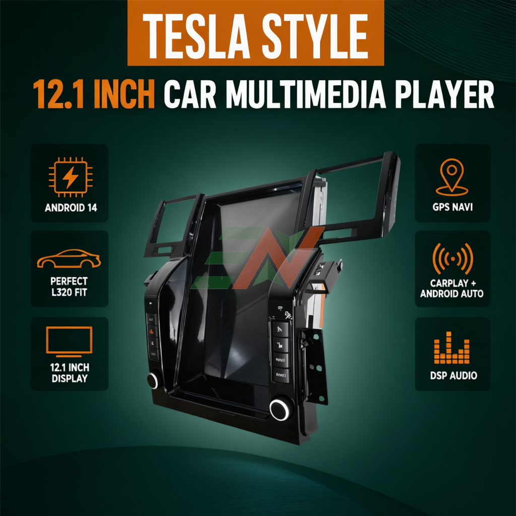 Dash touch screen Android head unit for Range Rover Sport L320 with 12.1 inch display and installation frame