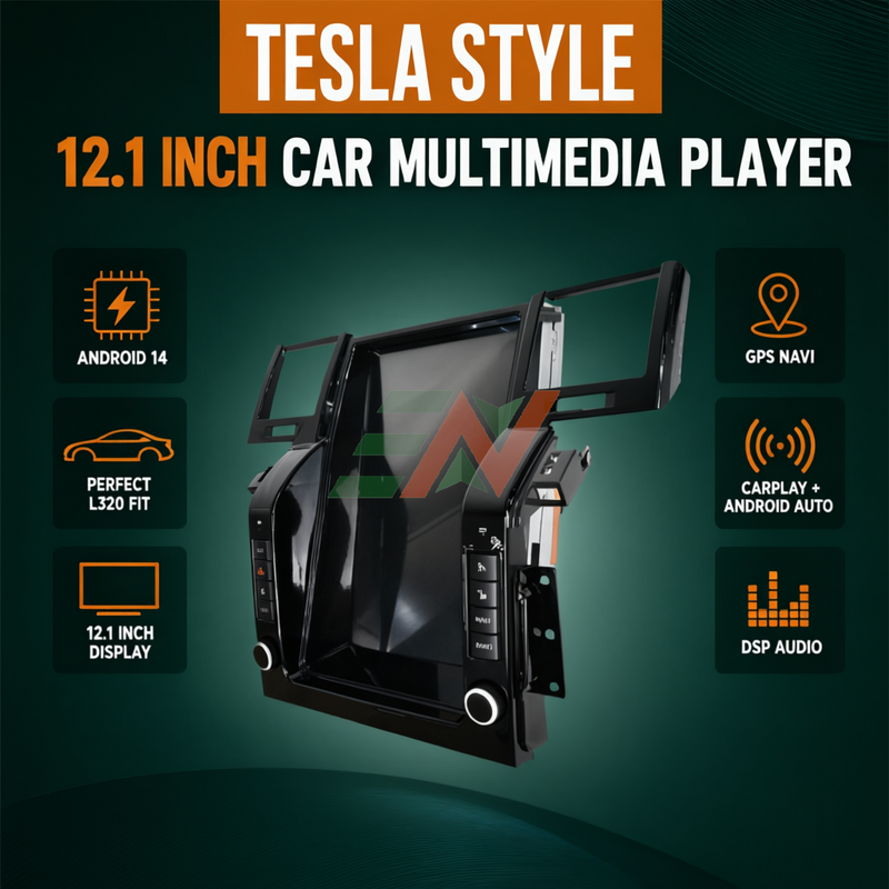 Dash touch screen Android head unit for Range Rover Sport L320 with 12.1 inch display and installation frame