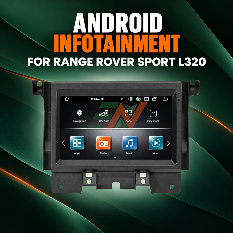 Dash Touch Screen Android Head Unit for Range Rover Sport L320 with Android 12 infotainment system interface