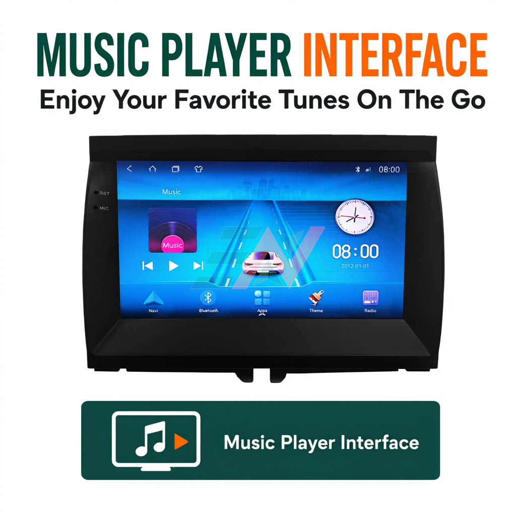 Dash touch screen Android head unit for Range Rover Sport L320 with music player interface display