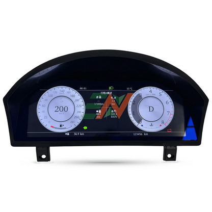grupo de instrumentos digitales para Range Rover Sport L320 con una pantalla temática de interfaz de usuario clásica con velocidad y RPM