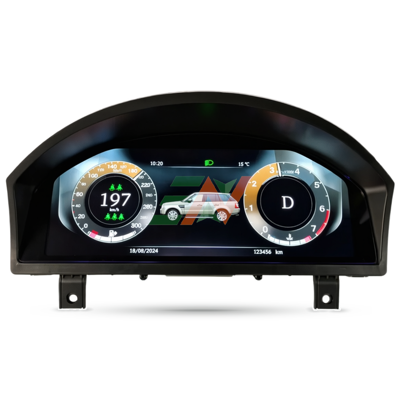 grupo de instrumentos digitales para Range Rover Sport L320 con tema de interfaz de usuario todoterreno con equilibrio de la carrocería del vehículo y pantalla 4WD