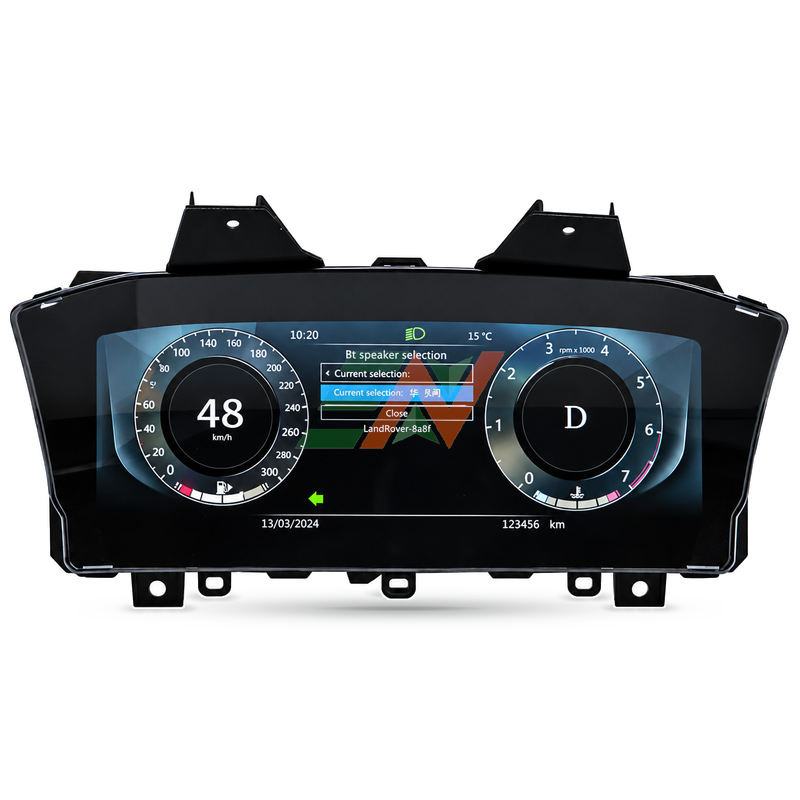 digital instrument cluster Range Rover Vogue L405 LCD digital instrument cluster with Bluetooth speaker selection menu
