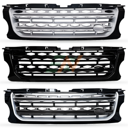 Rejilla del parachoques delantero Land Rover Discovery 4 marco negro con opciones de rejilla plateada y gris