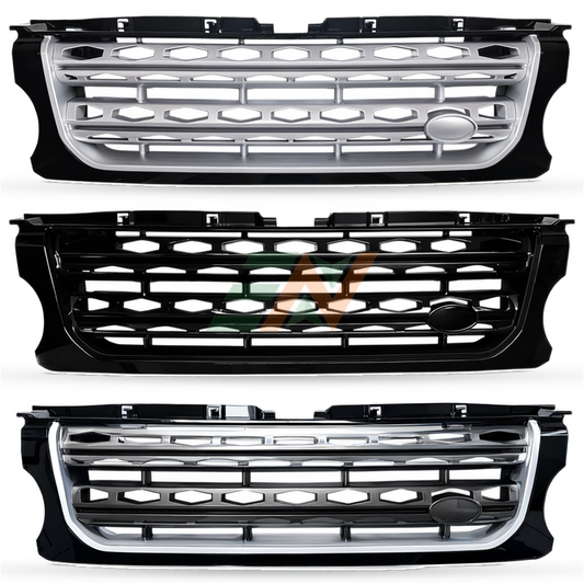 Rejilla del parachoques delantero Land Rover Discovery 4 marco negro con opciones de rejilla plateada y gris