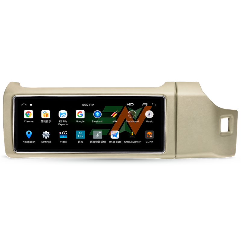 Head Unit Display for Range Rover Vogue L405 with leather frame construction in beige finish