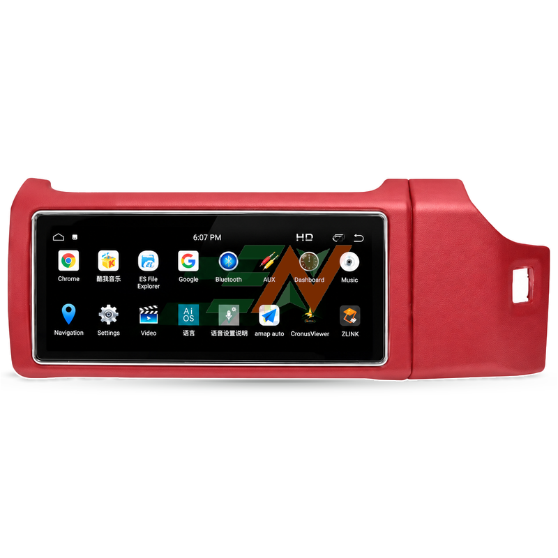 Head Unit Display for Range Rover Vogue L405 with leather frame construction in red finish
