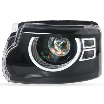Linterna frontal para Land Rover Discovery 4 con funciones de doble haz - vista en primer plano de la lente del proyector