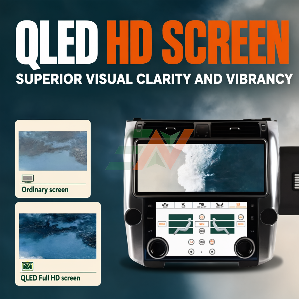 Automotive Infotainment System Land Rover Discovery 4 12.3-inch car Android multimedia screen QLED HD display comparison