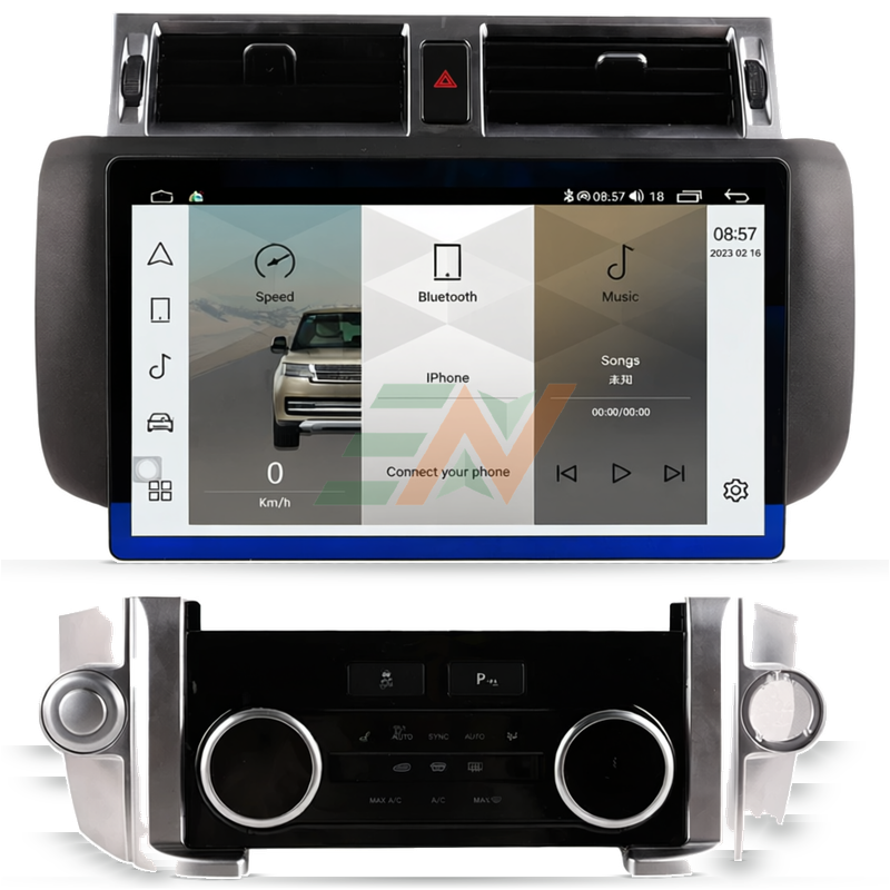 Sistema de infoentretenimiento Land Rover Discovery 4 Integración de panel de CA con pantalla Android y controles físicos