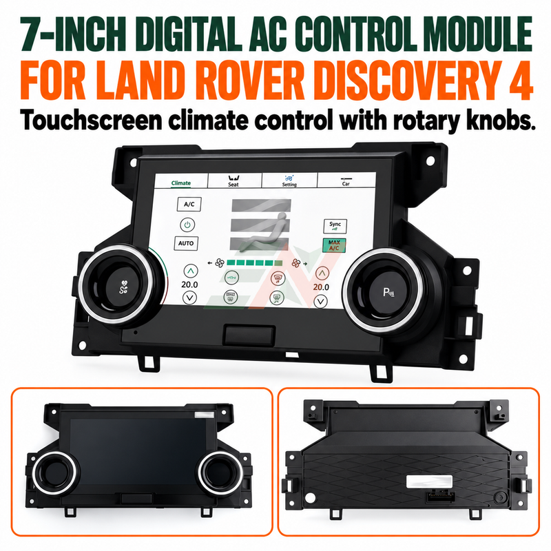 Land Rover Discovery 4 AC control module climate control panel with front and rear hardware views