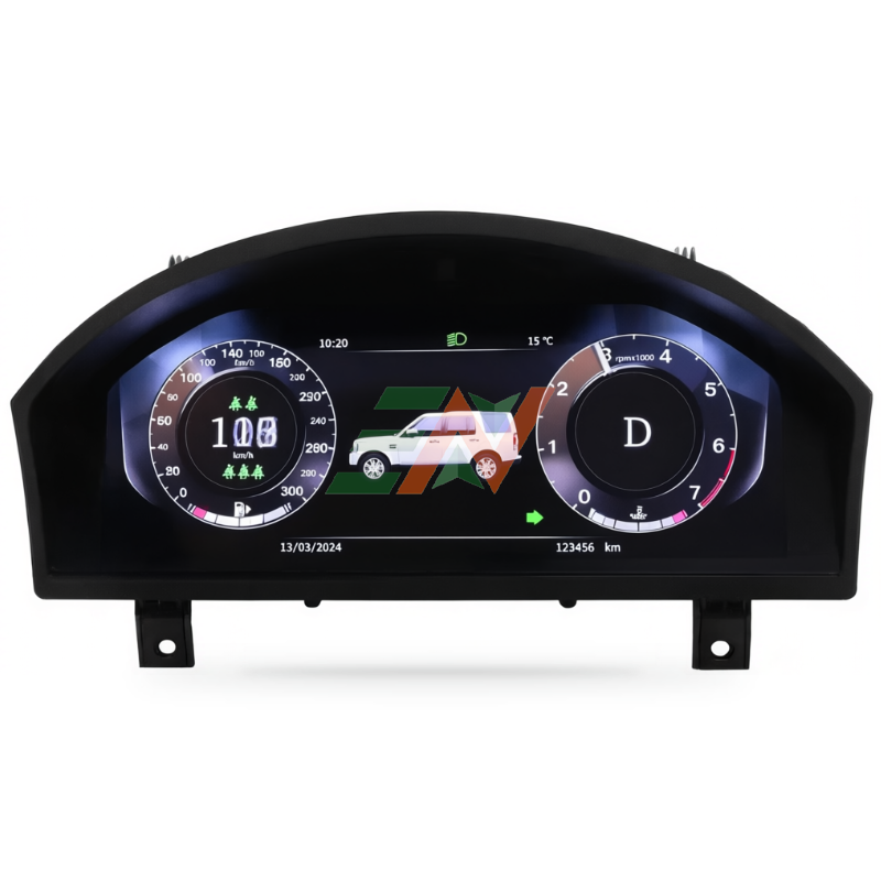 Land Rover Discovery 4 digital instrument cluster - front speedometer and tachometer display