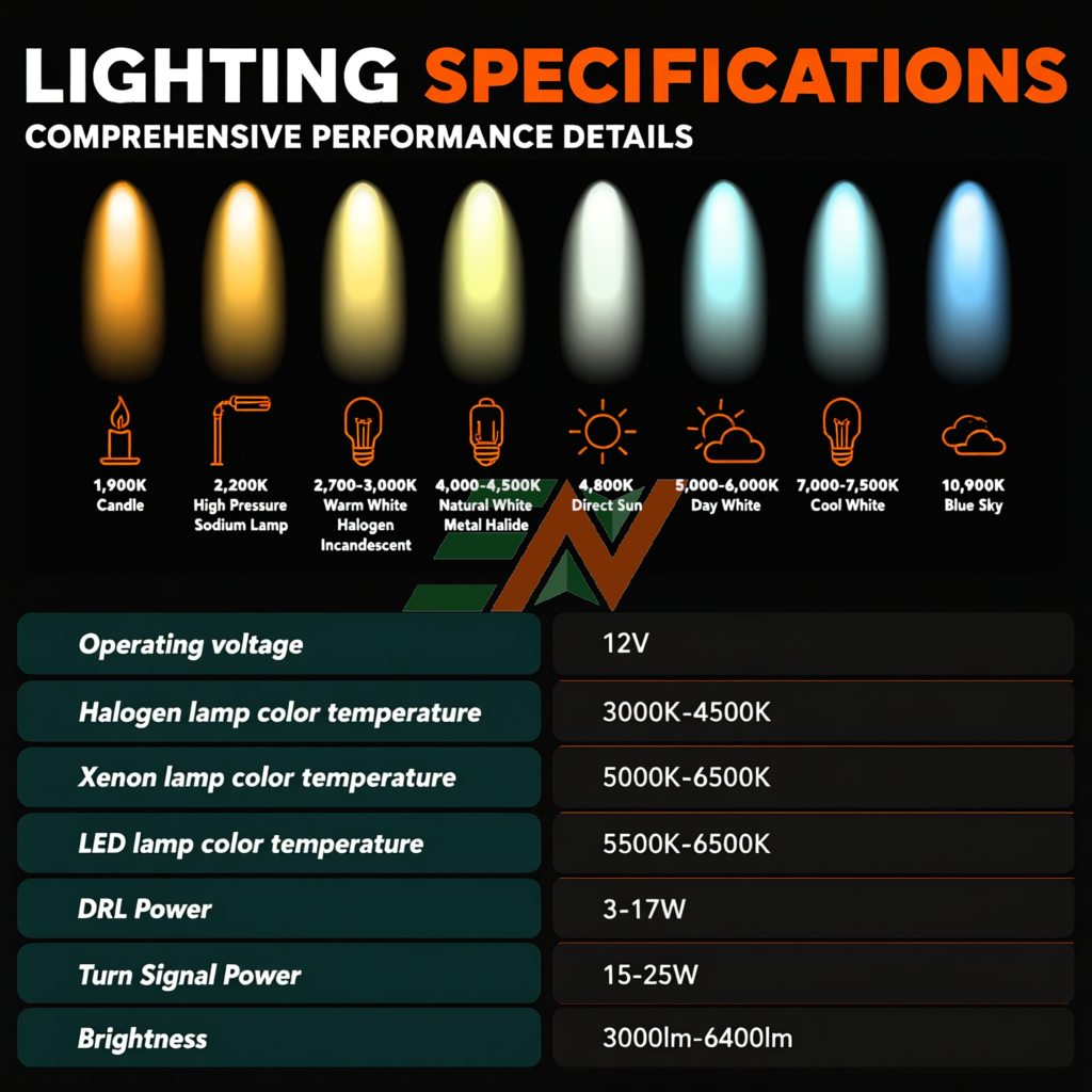 Land Rover Discovery 4 LED Defender Style Headlights lighting specifications - color temperature and power output