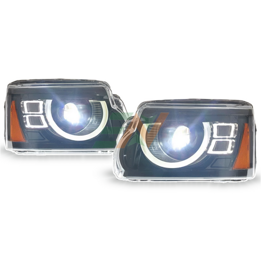 Land Rover Discovery 4 LED Conjunto de faros con luces de alta intensidad y tiras blancas LED para luces de circulación diurna